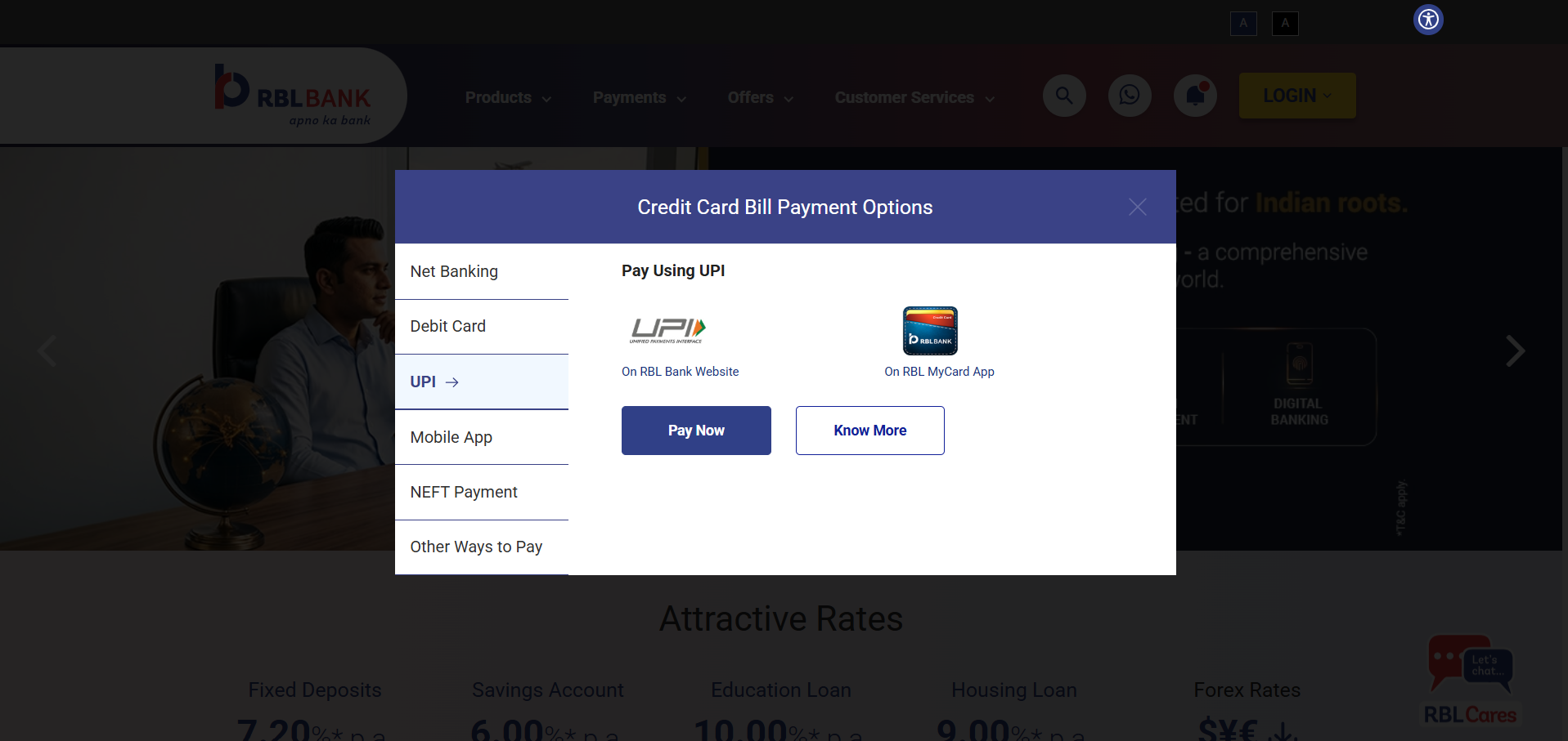 Redesigned experience — native UPI tab added to the same modal